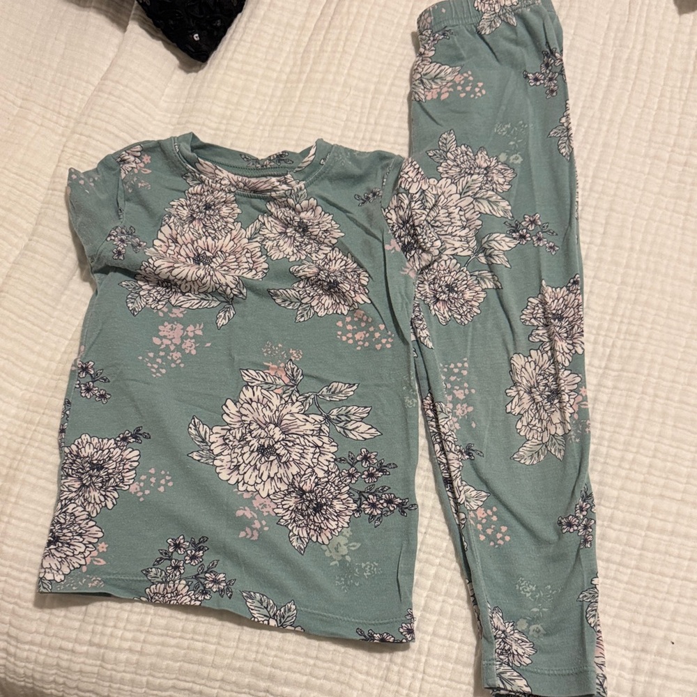 Soma Kids Pajama Set - Teal and Pink Floral
